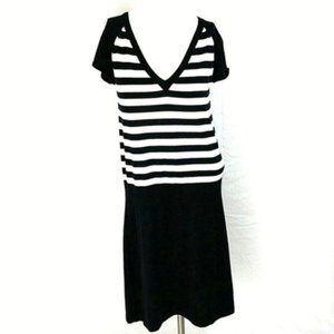 Catch 22 Striped Short Sleeve Drop Waist Dress